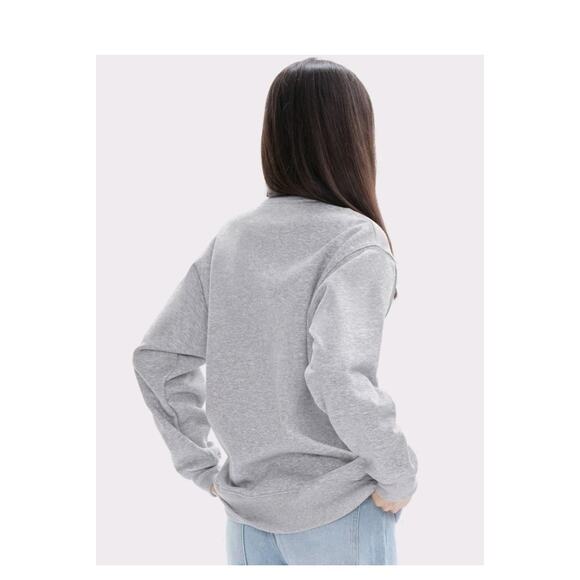 PUMIEY Women's Oversized Sweatshirts Fleece Crew Neck Pockets Long Sz Medium Gra - Picture 4 of 7